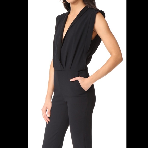 IRO black loco v-neck jumpsuit with scalloped edge - Picture 3 of 10